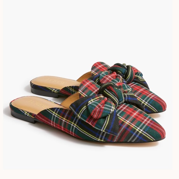 J. Crew Shoes - J Crew Tartan slip-on mules Size 8.5